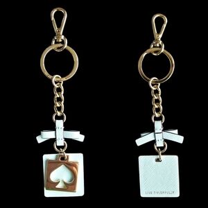 NWOT Kate Spade Grace Blue & Silver Cut Out Spade Live Colorfully Keychain Fob